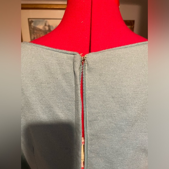 Vintage 1960s Baby Blue Glamorous Boucle Textured Skirt Belted Pencil Dress - Picture 9 of 15